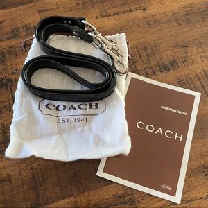 Authentic Black Flat Leather Strap for Coach Purse